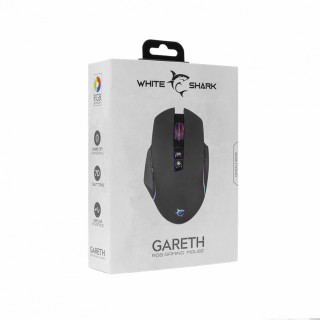 WHITE SHARK GARETH gamer egér, fekete PC