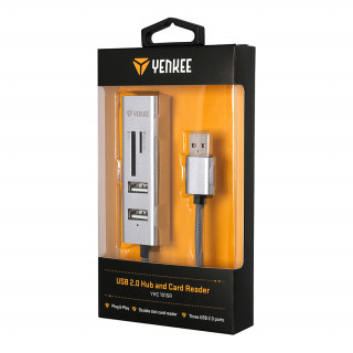 YENKEE YHC 101SR USB 2.0 elosztó és kártyaolvasó PC