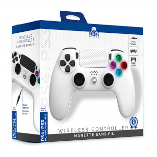 Freaks and Geeks - PS4 vezeték nélküli LED kontroller - White / Fehér (140142B) PS4