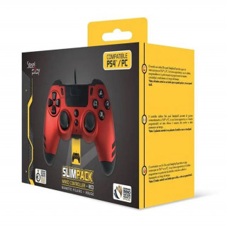 Steelplay - Slim Pack - vezetékes kontroller - Piros (JVAMUL00151) PS4