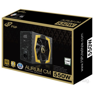 FSP Aurum CM 550W fekete Modular Gamer 80+ Gold tápegység PC