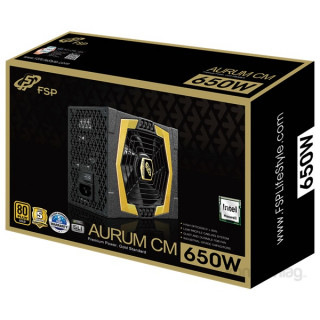 FSP Aurum CM 650W fekete Modular Gamer 80+ Gold tápegység PC