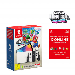 Nintendo Switch (OLED-Model) + Super Mario Bros Wonder + 12 hónapos Nintendo Switch online Nintendo Switch