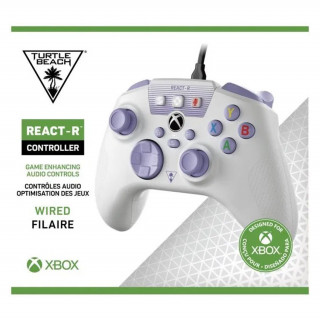 Turtle Beach REACT-R vezetékes kontroller - Fehér / Lila (TBS-0732-02) Xbox Series